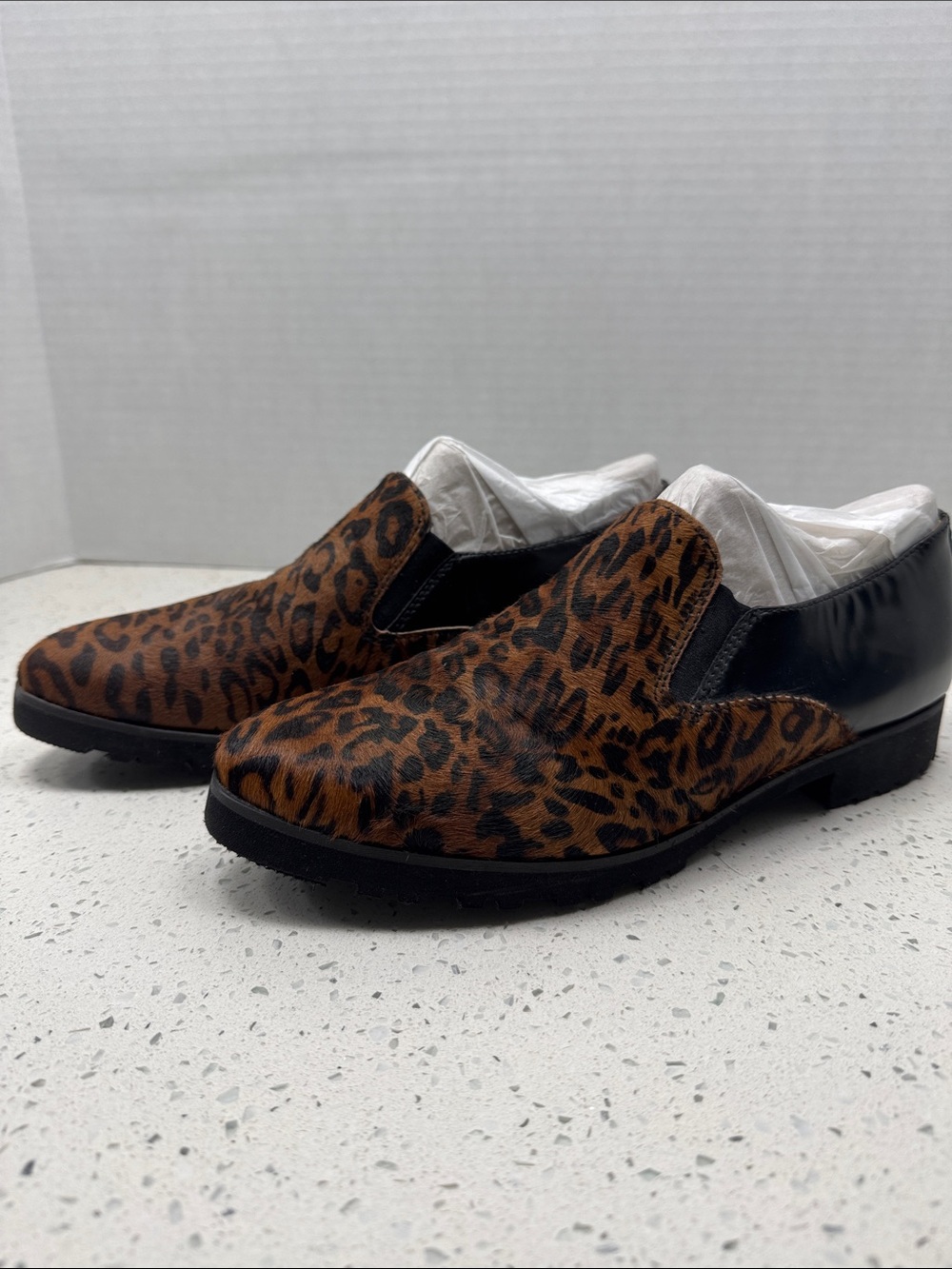 Naturalizer Leopard Print Slip-On Flats - Brown/Black